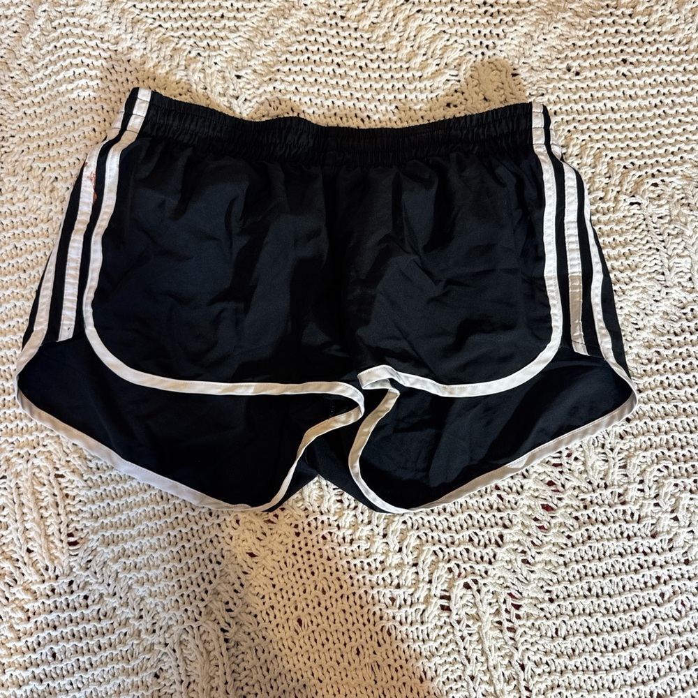 adidas Black and White Athletic Shorts Retro Design
